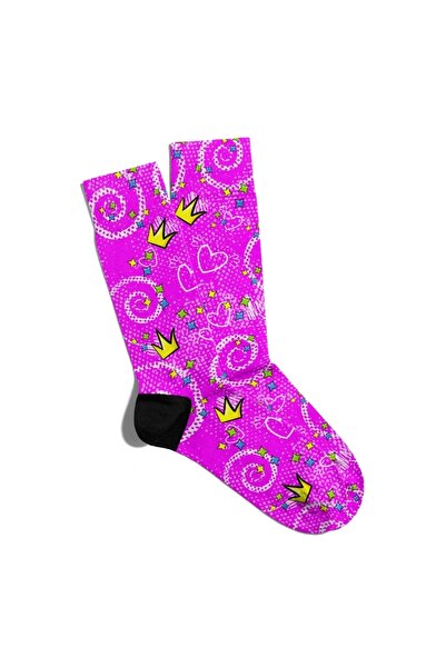 Eğlenceli Çoraplar Fun Socks Sosete unisex Love Popart Printed Ecsoket154