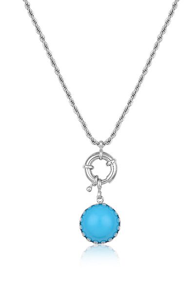 Twelve Natural Stone Special Design Steel Necklace