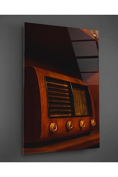 TAULART Ретро радио с вертикална стъклена маса