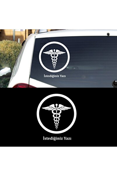 Melek Pazarı 15 X 18 Cm Sağlık Logosu Yazı Tercihli Araba Sticker