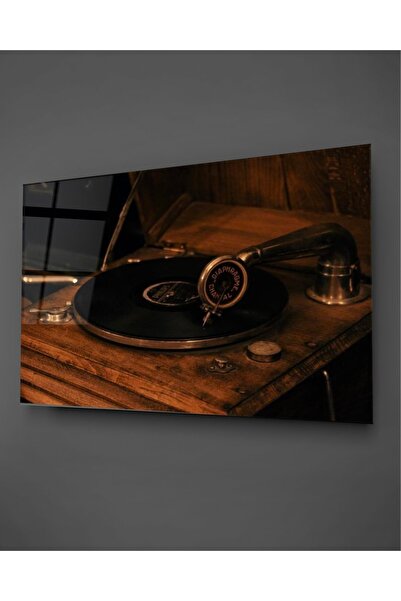 TAULART Tablou orizontal din sticlă cu placă retro