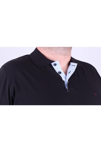 MocGrande Ανδρικό μπλουζάκι Polo - Plus Size, Classic 23403, Μαύρο