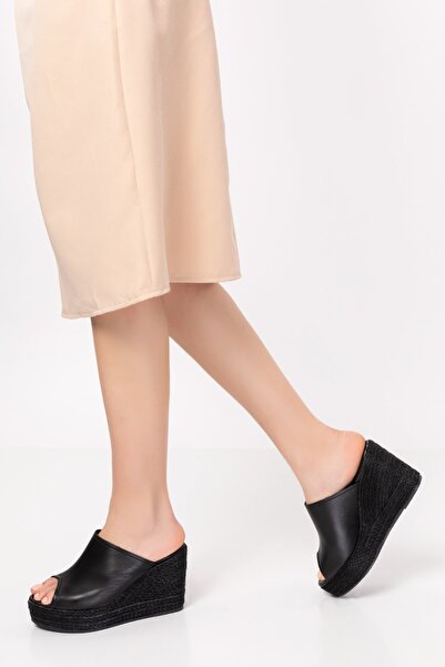 Elile Shoes Hakiki Deri Topuklu Kadın Terlik 34-35-41-42-43-44 Numara