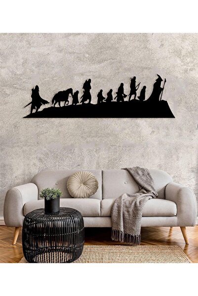 Defne Sepeti Lord Of The Rings Fellowship Siyah Ahşap Duvar Dekoru