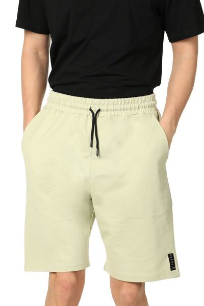 defys Чоловічі шорти з еластичним поясом, кишенями та етикеткою, регулярного крою, ВІДКРИТО-ЗЕЛЕНІ