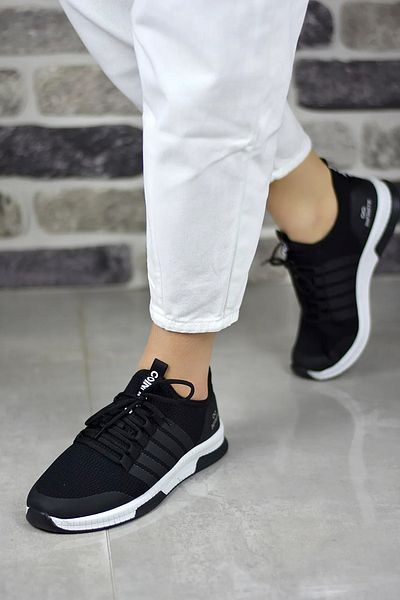BOUIS Pantofi de damă, alb-negru, zilnic, cu șireturi, piele artificială, respirabil, fără transpirație, fără miros, pantofi