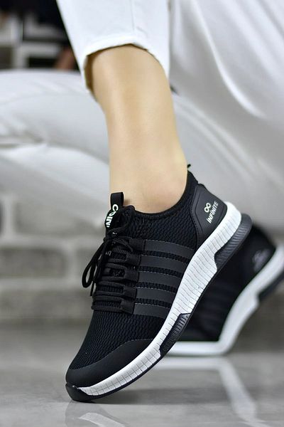 BOUIS Pantofi de damă, alb-negru, zilnic, cu șireturi, piele artificială, respirabil, fără transpirație, fără miros, pantofi