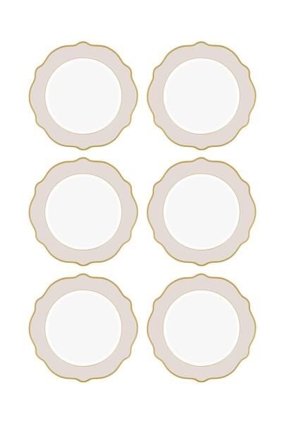 The Mia Jaswely Servis Tabağı 6 Parça Kum Beji 27 Cm