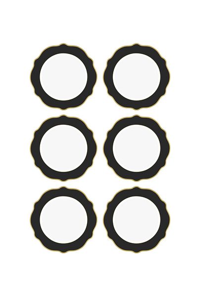 The Mia Jaswely Black Cake Plate - 6 Pieces, 21 cm Dnr0029