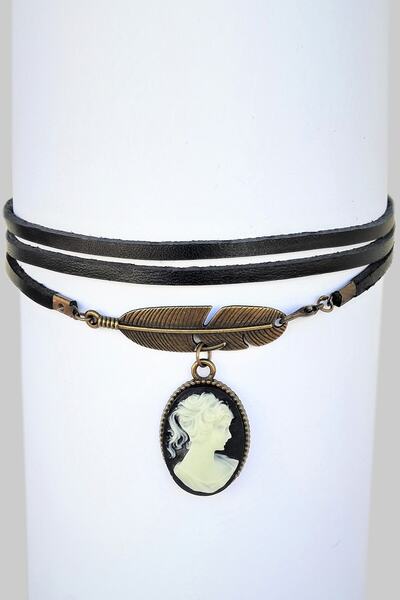 LADYMİRAGE جلد حقيقي النقش المختنق كوي