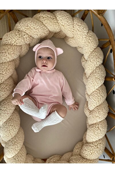 düğüm yastık 240 Cm - 3 Örgü -krem Renk Puffy Kumaş