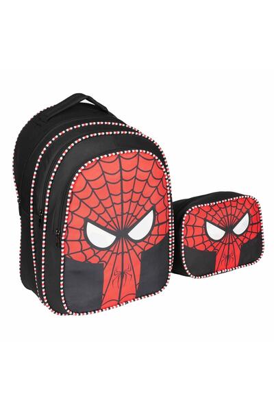 Relaxion Τσάντα Δημοτικού Σχολείου Black Spider με Lunchbox 1113-3