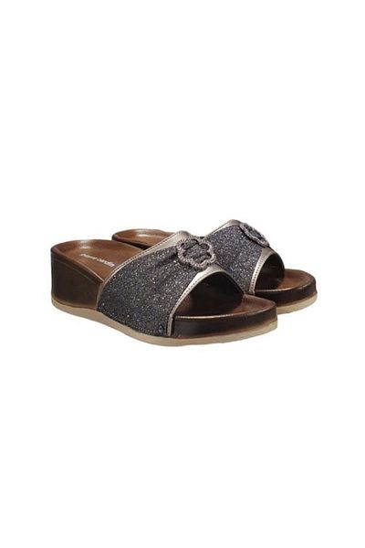 Pierre Cardin Shiny Anatomical Wedge Heel Daily Slippers