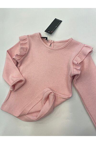 BOBBY JR KİDSWEAR Girl Body with Ruffle Shoulder and Droplet Patchwork