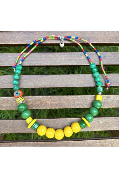 wanwa aksesuar قلادة زجاجية أفريقية