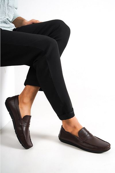 Deripabuc Genuine Leather Brown Men's Leather Casual Shoes Mrd23-0111