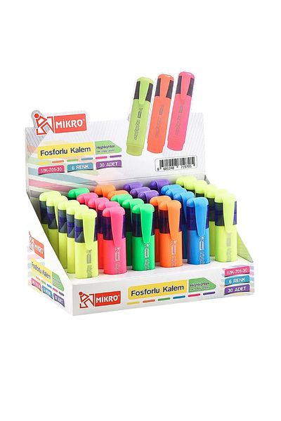 Mikro 701-30 Highlighter with Stand 30 Pieces Stand
