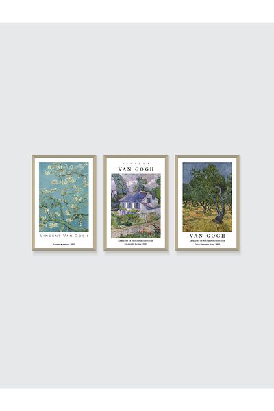 Tooall Σετ ζωγραφικής Vincent Van Gogh με φυσική ξύλινη κορνίζα με 3