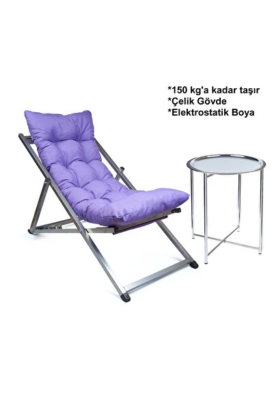 Genel Markalar Minderli -terasa Şezlong Seti Bahçe&balkon&teras&plaj Katlanır...
