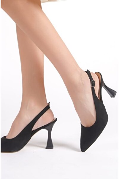 Ayakkabı Podyumum كعب كلاسيكي مدبب 9 سم مفتوح من الخلف