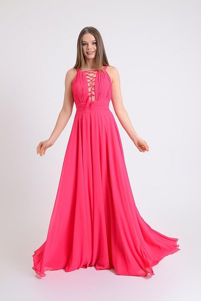 SpringStore Rochie de seară Fujya cu dantelă încrucișată în față și în spate