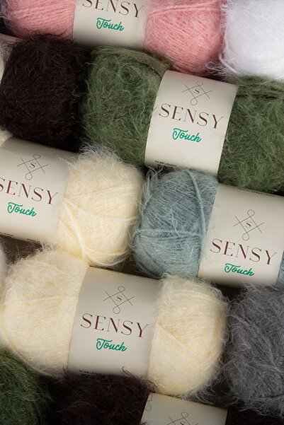 SENSY Premium Touch Hand Knitting Yarn Μπλούζα Ζακέτα Σχοινί Γούνα Εμφάνιση Σχοινί Φουλάρι Λούτρινο Παιχνίδι Σχοινί Καφέ