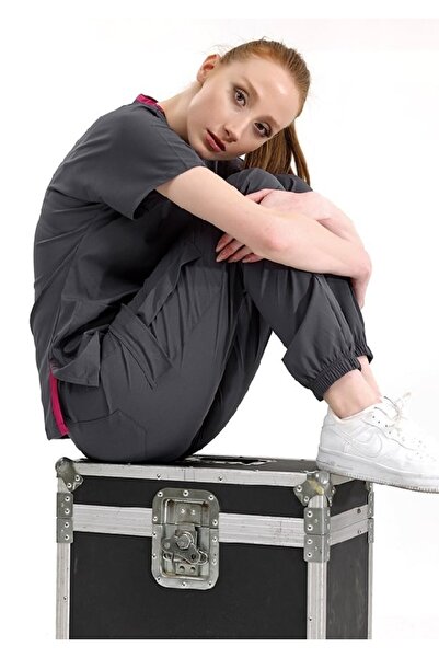 ÇİZGİ MEDİKAL Jogger Lüks Likralı Füme Üniforma Takımlar