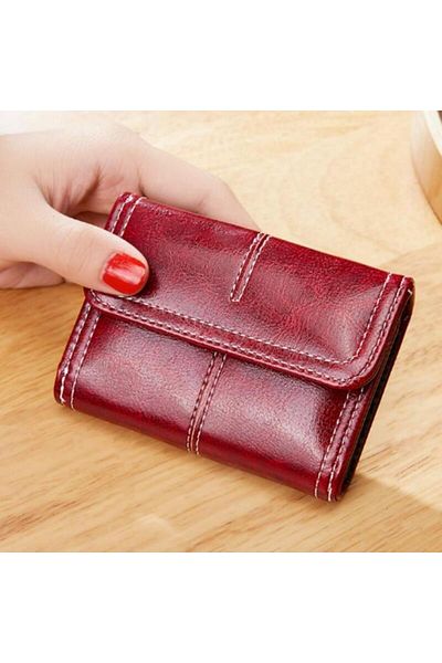 SEGRETO Women's Credit Card Holder Mini Leather Wallet with Ten Compartments