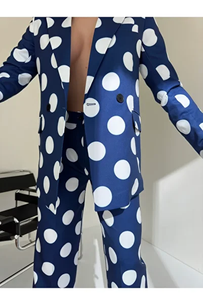 MOCCHI Palazzo Women's Suit Polka Dot Patterned