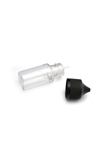 makrobay 30 ml Gorilla - Pet Damlalık Şişe - Likit - Şeffaf Siyah Kilit Kapak - Boş Şişe 10 - Adet