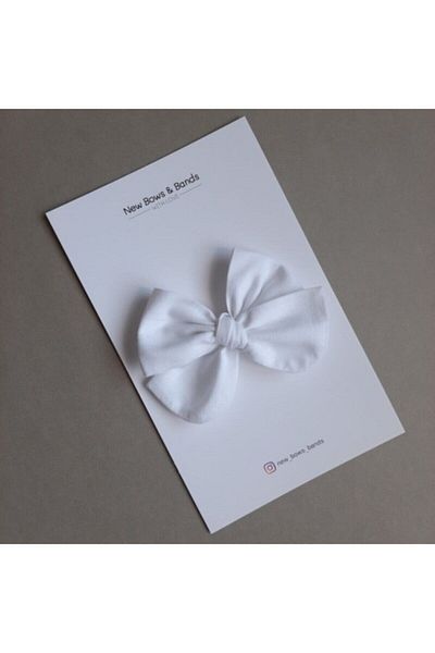 NEW BOWS BANDS Girl's White Bow Buckle