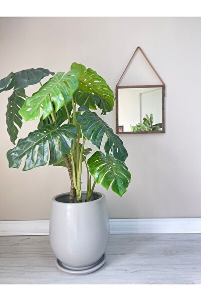 odka 40litre Armut Saksı Tabaklı Yükseklik:40cm Çap:32cm Granit Renk