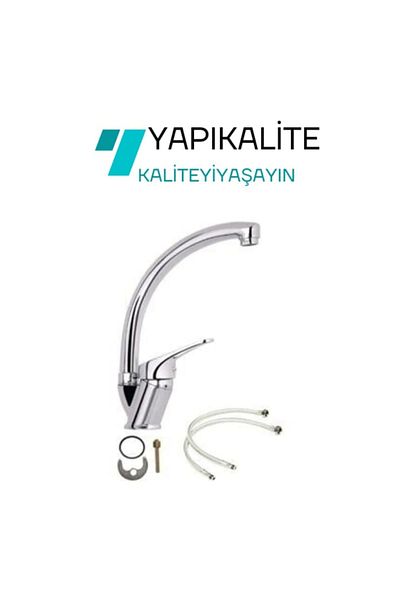 YAPI KALİTE South Chrome Swan Spout Kitchen Sink Faucet Guaranteed Double Inlet