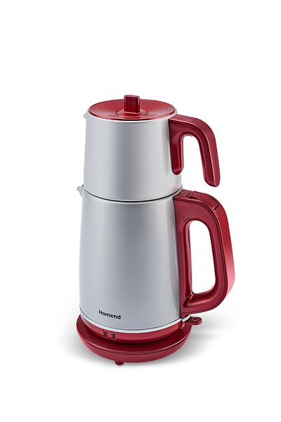 HOMEND ماكينة صنع الشاي باللون الفضي الأحمر من Royaltea 1772h
