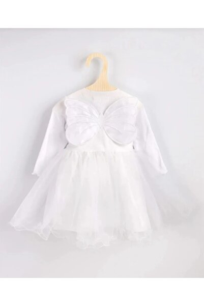 tiny kids Tiny Dreams Beyaz Kanatlı Özel Gün Doğum Günü Elbisesi