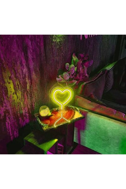 dekoraven Heart Table Lamp Neon Decorative Lighting(20x20cm)