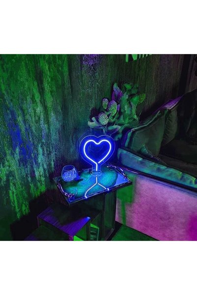 dekoraven Heart Table Lamp Neon Decorative Lighting(20x20cm)