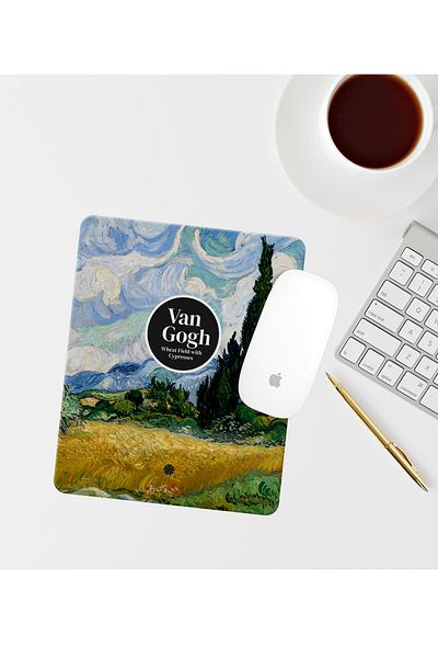 Özer Store Mouse Pad dreptunghiular cu tematică picturi Van Gogh cu suport pentru încheietura mâinii