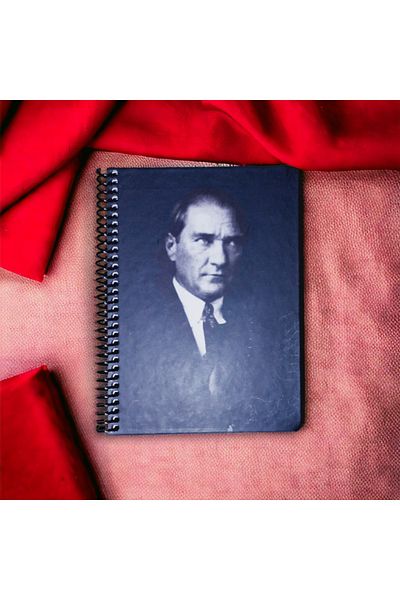 SEYFİKİRTASİYE 14x20 Cm Unlined 80 Sheets Ataturk Hard Cover Wire Notebook