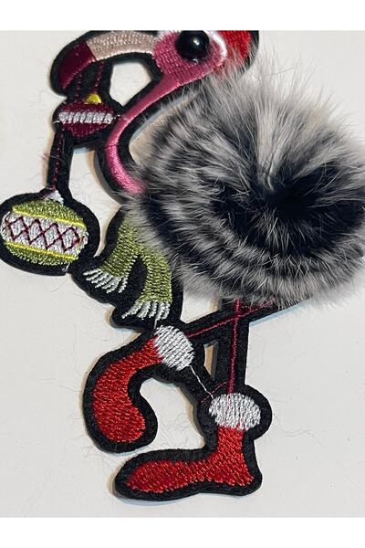 Gönülden Tasarım 14x9 Cm Pompon Broderie Pasăre Broderie Applique Accesoriu Patch