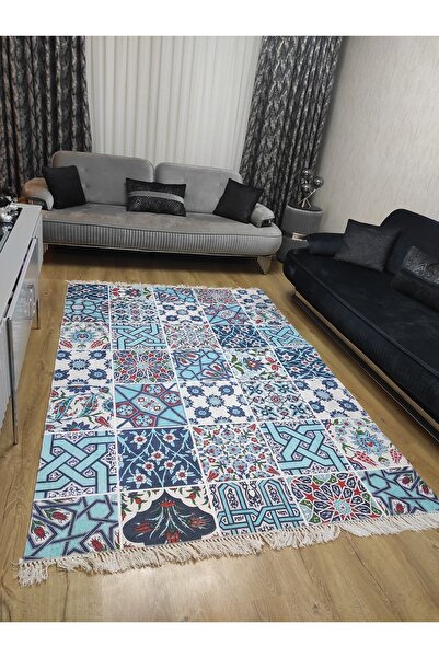 ESPİCAL HOME Dijital Baskılı Yıkanabilir Kaymaz Taban Ince Yazlık Salon Mutfa...