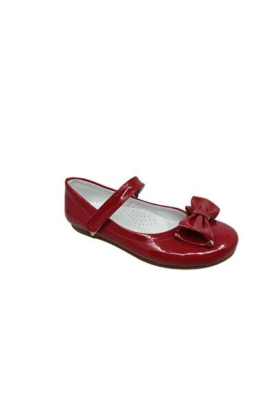 Zerhan 400 Girl's Red Patent Leather Bow and Velcro Ballerinas