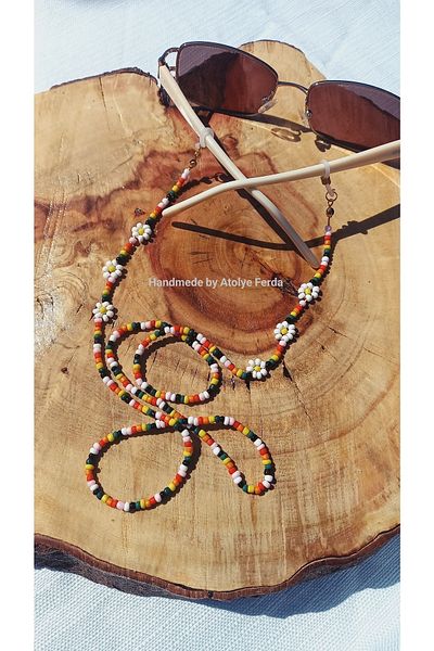 Atolye Ferda Daisy Flower Sand Bead Glasses Chain Eyeglasses Strap