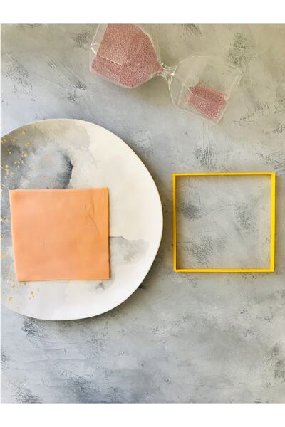 CESTOPİENO عجينة مربعة مسطحة 12 سم / قالب كوكي، قالب كيك