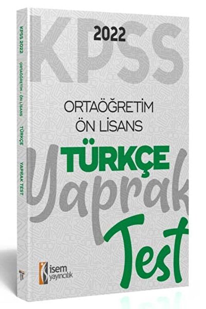 İsem Yayıncılık Isem 2022 Kpss Ortaöğretim Ön Lisans Genel Yetenek Türkçe Yap...