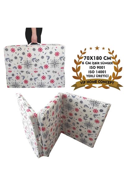 Vip Home Concept Katlanır Yatak Yer Yatağı Sünger Yatak (70x180x6cm)marin Fer...