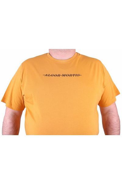 MocGrande Μπλουζάκι με λαιμόκοψη σε μεγάλο μέγεθος Algor Mortis 23173 Μουστάρδα