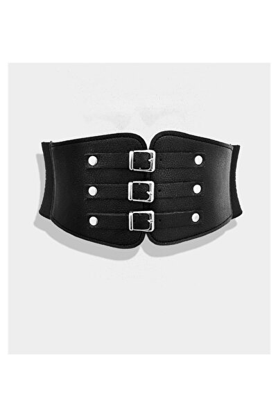 modaes butik Lastikli Korse Kemer Arkasi Cıtcıtlı Ayarlanabilir Aksesuar Detayli