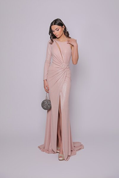 BY SİMAY One Sleeve Backless Evening Dress