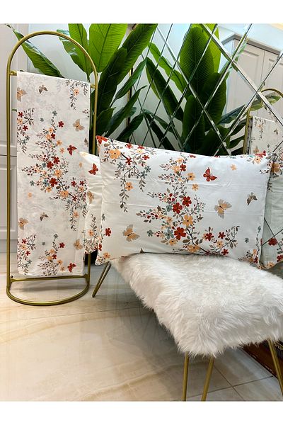 Özcan Ev Tekstil Gold 100% Cotton Double Duvet Cover - Pillowcase Set